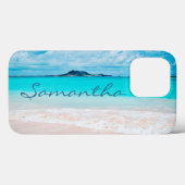 ハワイブルー海サンディビーチ写真名前をカスタムする Case-Mate iPhoneケース (裏面 (横))