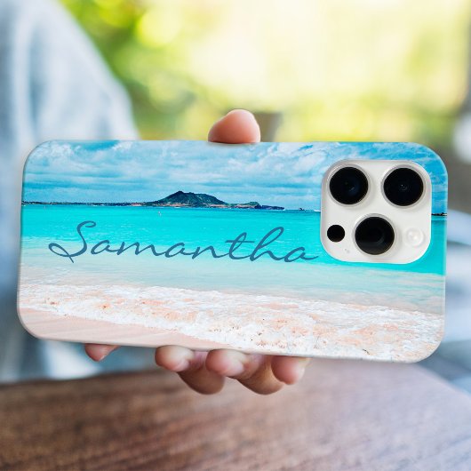 ハワイブルー海サンディビーチ写真名前をカスタムする Case-Mate iPhoneケース