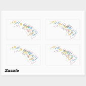 ハワイプライドぼやけ 長方形シール (シート)