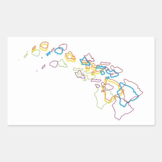 ハワイプライドぼやけ 長方形シール (正面)