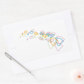 ハワイプライドぼやけ 長方形シール (封筒)