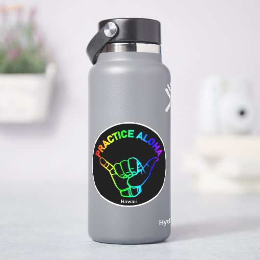 ハワイプラクティスアロハレインボーつるシャ（ルーズ） シール (HydroFlask)