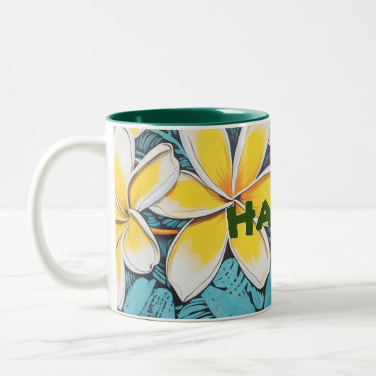 ハワイプルメリアツートーンマグ ツートーンマグカップ (左)