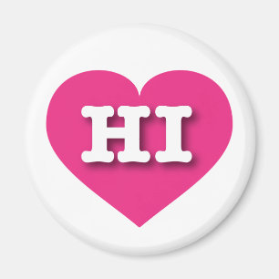 ハワイホットピンクハート- I love HI マグネット