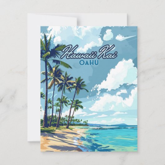 ハワイホノルルオアフハワイレトロカード (正面)