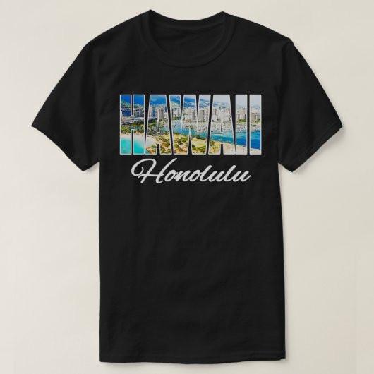 ハワイホノルルビーチハワイアンアイランド Tシャツ (デザイン正面)