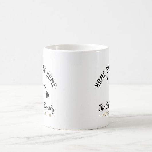 ハワイホームスイートホームファミリーモノグラムマグ コーヒーマグカップ (中央)