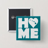 ハワイホームハートステートボタンバッジピン 缶バッジ (正面&裏面)
