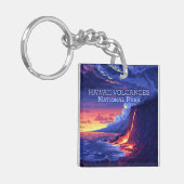 ハワイボルカノスナショナルパークビッグアイランドレトロ キーホルダー (正面左)
