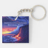 ハワイボルカノスナショナルパークビッグアイランドレトロ キーホルダー (裏面)