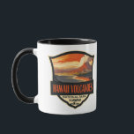 ハワイボルカノナショナルパークイラストレーショントラベル マグカップ<br><div class="desc">ハワイ火山ベクトルアートワークデザイン。公園はハワイ島にある。そのハートにはカイラウアとマウナローラの活火山がある。</div>