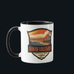 ハワイボルカノナショナルパークイラストレーショントラベル マグカップ<br><div class="desc">ハワイ火山ベクトルアートワークデザイン。公園はハワイ島にある。そのハートにはカイラウアとマウナローラの活火山がある。</div>