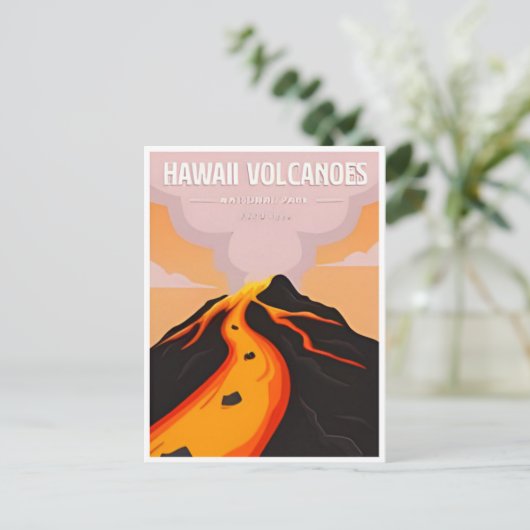 ハワイボルカノナショナルパークレトロヴィンテージ ポストカード (スタンド正面)