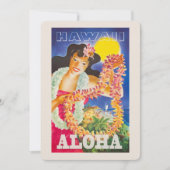 ハワイポストカード、ヴィンテージリネン文房具 招待状 (正面)