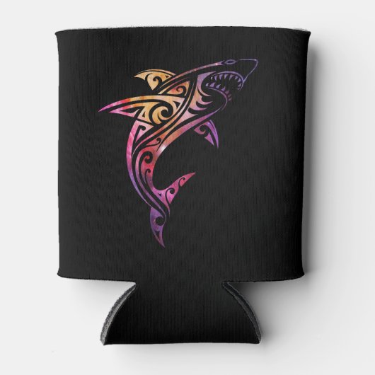 ハワイマノトライバルシャーク恋人 缶クーラー (正面)