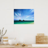 ハワイモクルア諸島海アートポスタープリント ポスター (キッチン)