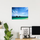 ハワイモクルア諸島海アートポスタープリント ポスター (ホームオフィス)