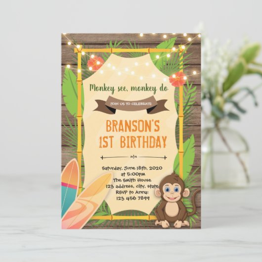 ハワイモンサーフパーティの招待状 招待状 (スタンド正面)