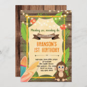 ハワイモンサーフパーティの招待状 招待状 (正面/裏面)