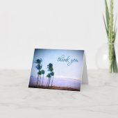 ハワイヤシの木と紫の山サンキューカード サンキューカード (正面)