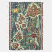 ハワイヨセフFeherの油性ペイントのドール1950の地図 スローブランケット (正面縦)