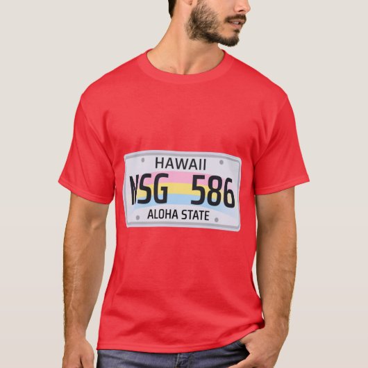 ハワイライセンスプレートオーバーサイズ Tシャツ (正面)