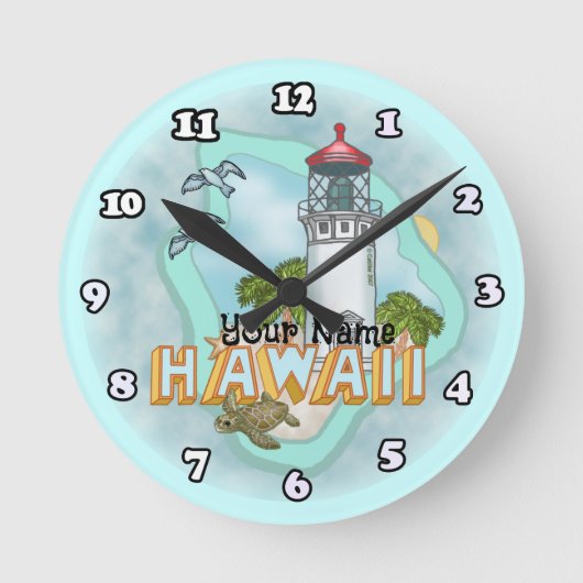 ハワイライトハウス時計 ラウンド壁時計 (正面)