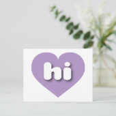 ハワイラベンダーハート – 私は彼が大好き ポストカード (スタンド正面)