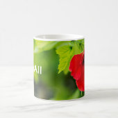 ハワイレッドハイビスカスフラワー コーヒーマグカップ (中央)