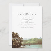 ハワイヴィンテージアイランドビーチパームセーブ・ザ・デイト 招待状 (正面)