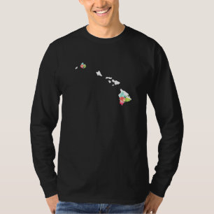 ハワイヴィンテージバラ州マッププライドフローラハワイア Tシャツ
