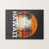 ハワイヴィンテージパームツリーズサマービーチ ジグソーパズル (横)