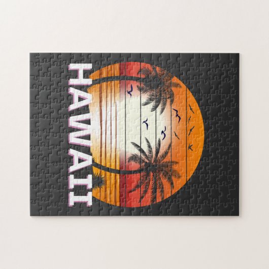 ハワイヴィンテージパームツリーズサマービーチ ジグソーパズル (横)