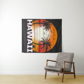 ハワイヴィンテージパームツリーズサマービーチ タペストリー (インサイチュ(横))