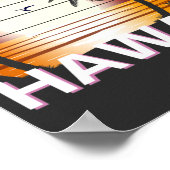 ハワイヴィンテージパームツリーズサマービーチ ポスター (角)