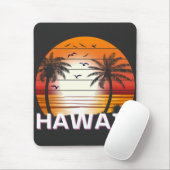 ハワイヴィンテージパームツリーズサマービーチ マウスパッド (マウス)