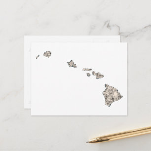 ハワイヴィンテージ写真地図アンティーク州図 ポストカード