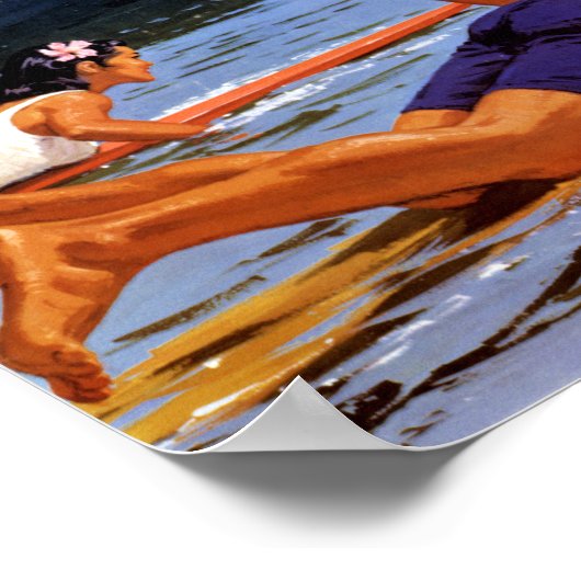 ハワイヴィンテージ旅行ポスター復元 ポスター (角)