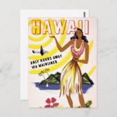 ハワイヴィンテージ旅行ポスター復元 ポストカード (正面/裏面)
