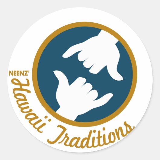 ハワイ伝統ロゴシール ラウンドシール (正面)