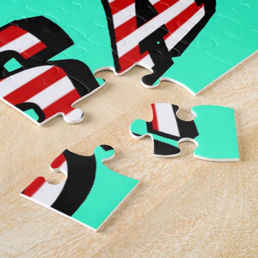 ハワイ写真とアメリカ国旗の文字 ジグソーパズル (側面)