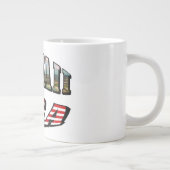 ハワイ写真とアメリカ国旗の文字 ジャンボコーヒーマグカップ (右)