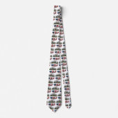 ハワイ写真とアメリカ国旗の文字 ネクタイ (正面)