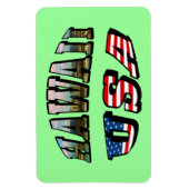ハワイ写真とアメリカ国旗の文字 マグネット (縦)