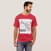 ハワイ図解入りの、写真付きのの地図と白 Tシャツ (正面フル)