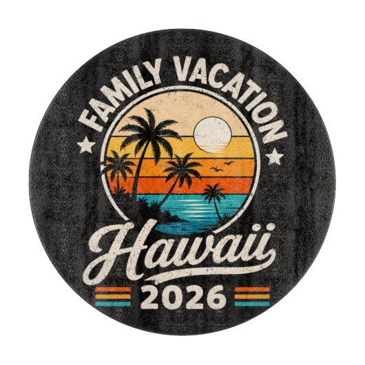 ハワイ家族旅行2026 カッティングボード (正面)