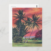 ハワイ島のプラムの木、ヴィンテージ旅行ポスター ポストカード (正面/裏面)