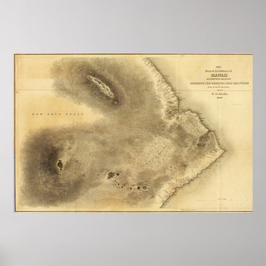 ハワイ島の一部の地図 ポスター (正面)