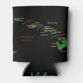 ハワイ島の地図ボトルラップ 缶クーラー (正面)