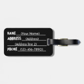 ハワイ島の白黒のカスタマイズ可能な荷物タグ ラゲッジタグ (裏面横)